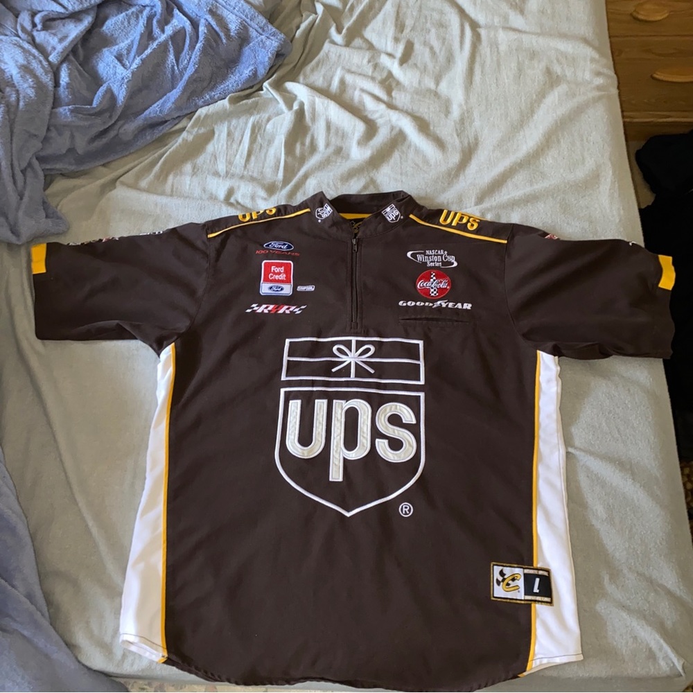 Dale Jarrett Chase Authentics #88 Robert Yates Racing UPS Team Shirt - Large